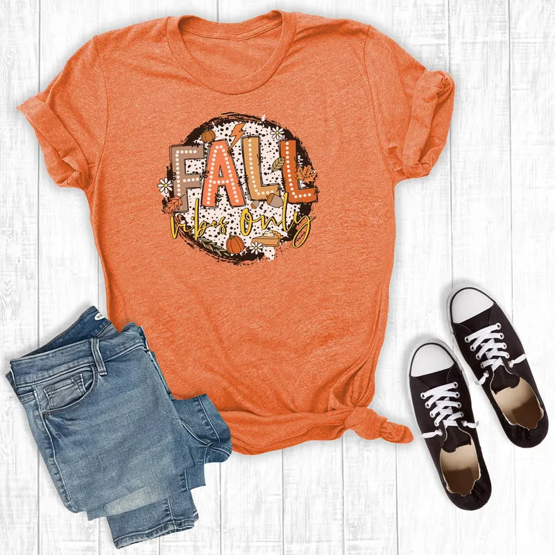 Retro Dalmatian Fall Vibes Only Orange