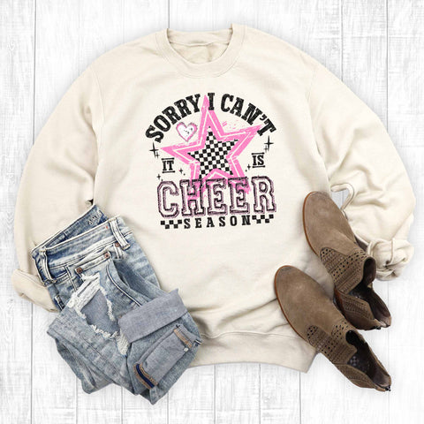 Sorry I Can't It's Cheer Season Graphic Sweatshirt