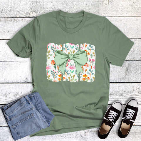 Spring Floral Coquette Bow