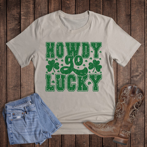 St Patrick Wester Retro Howdy Go Lucky Graphic Tee
