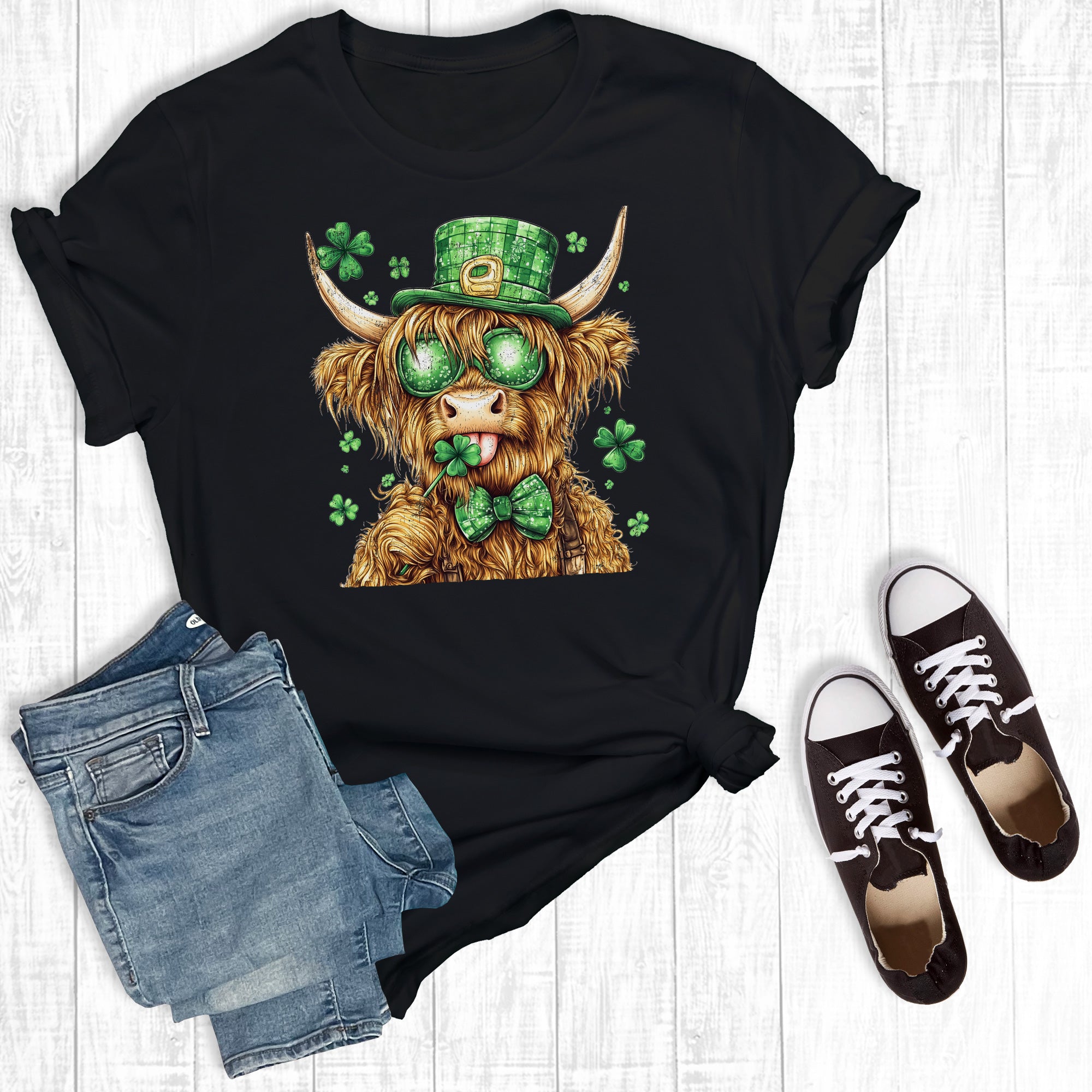 ST.Patricks Day Highland Cow