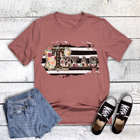 Texas Floral Bulb Lights Striped