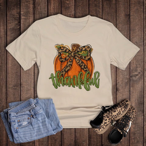 Thankful Pumpkin Leopard Faux Yarn