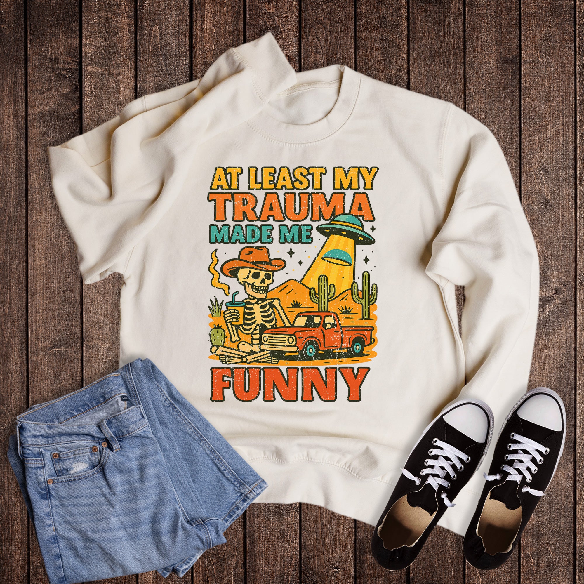 Trauma Made Me Funny Sweatshirt
