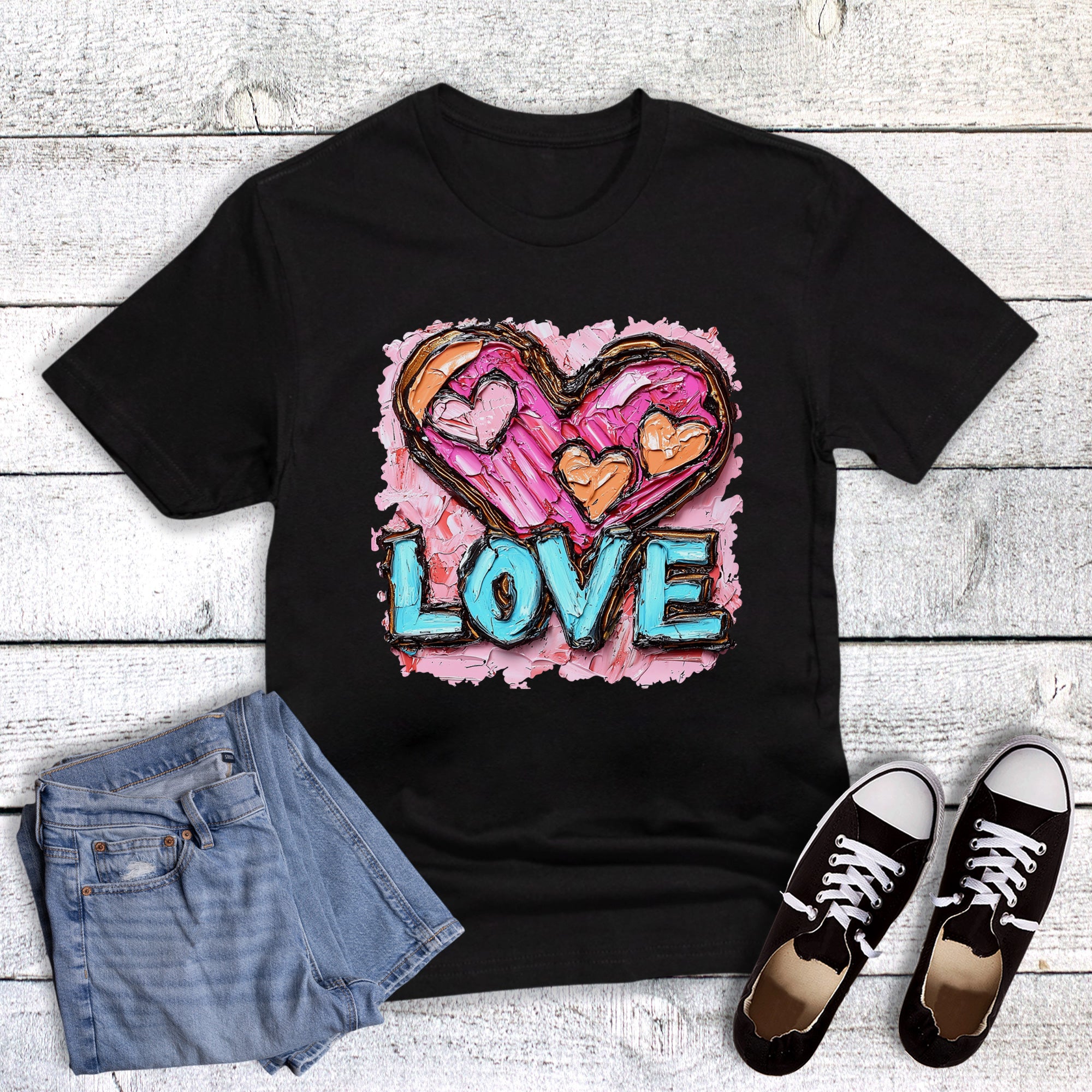 Valentine Brushstroke Love Hearts