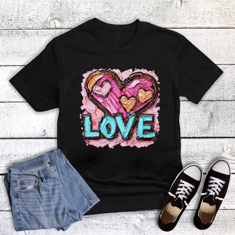 Valentine Brushstroke Love Hearts