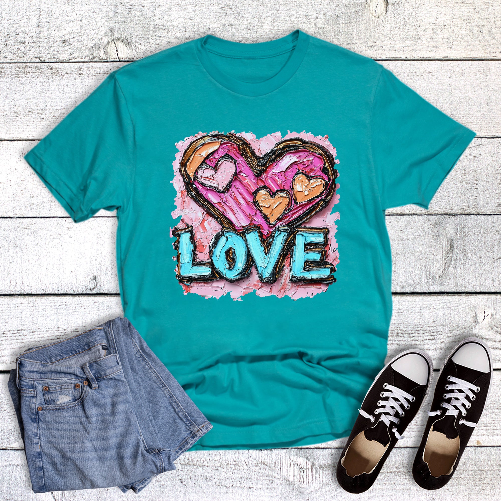 Valentine Brushstroke Love Hearts