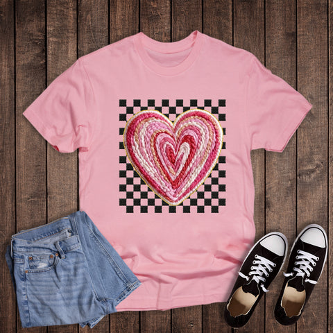 Valentine Faux Yarn Check