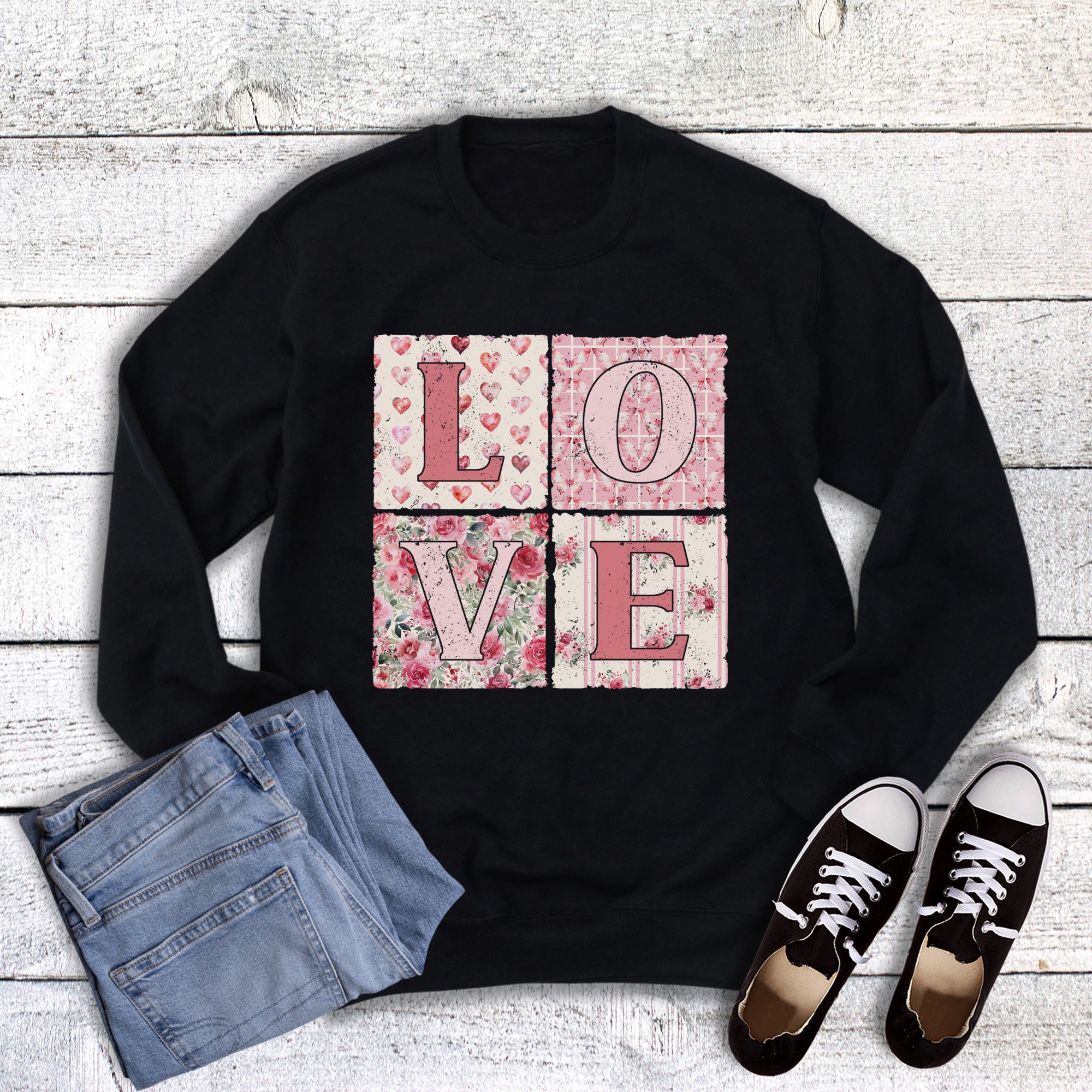 Valentine Love Squares Sweatshirt