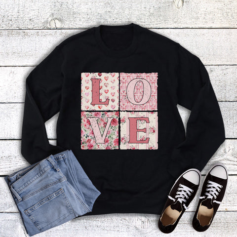 Valentine Love Squares Sweatshirt