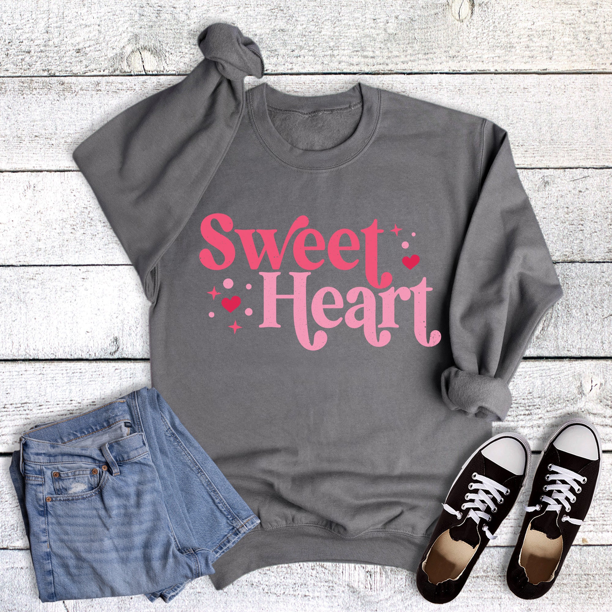 Valentine Retro Sweet Heart Sweatshirt