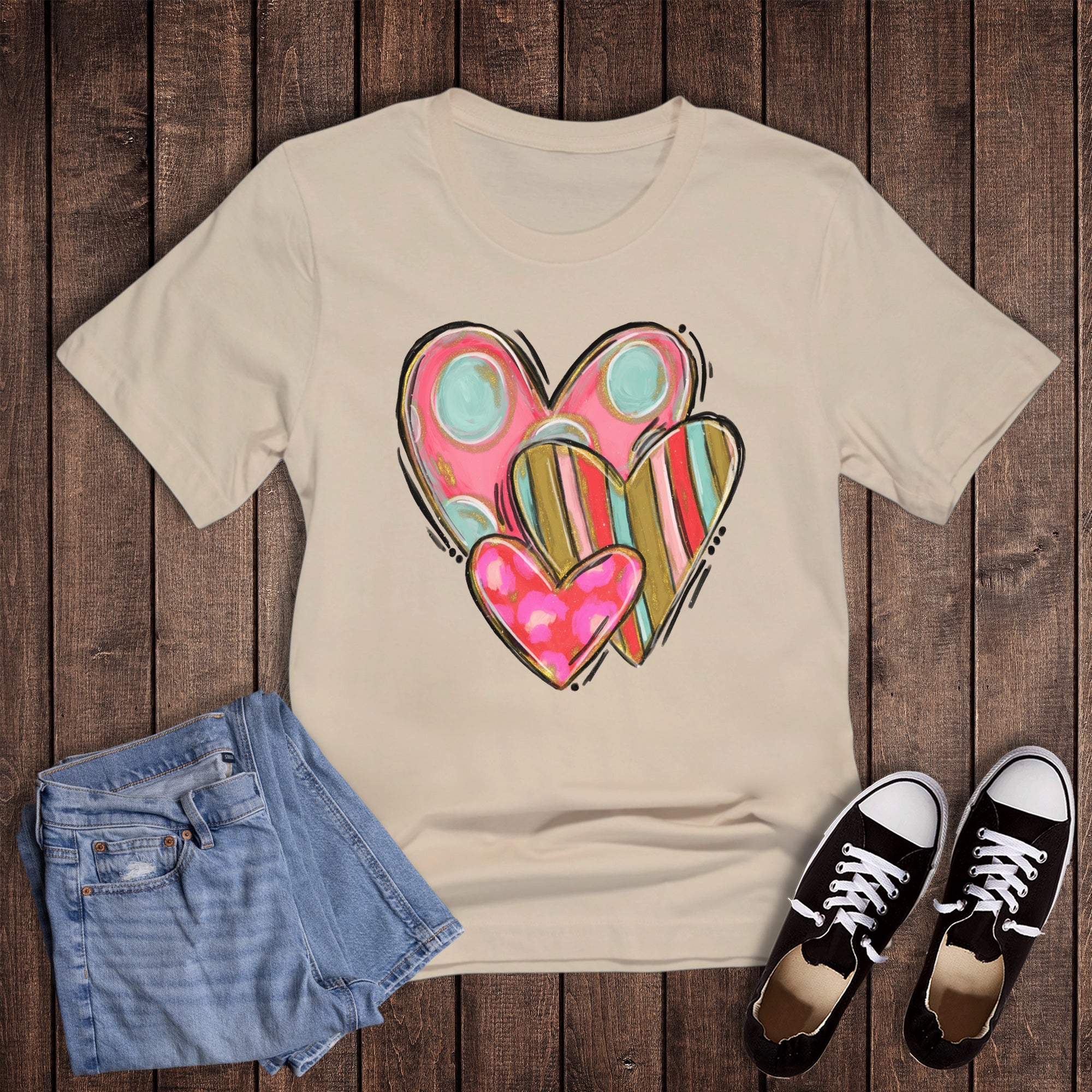 Valentine Sketch Heart Trio