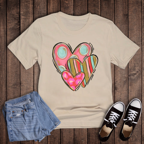 Valentine Sketch Heart Trio