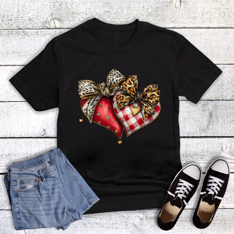 Valentine Vintage Heart and Leopard Bow
