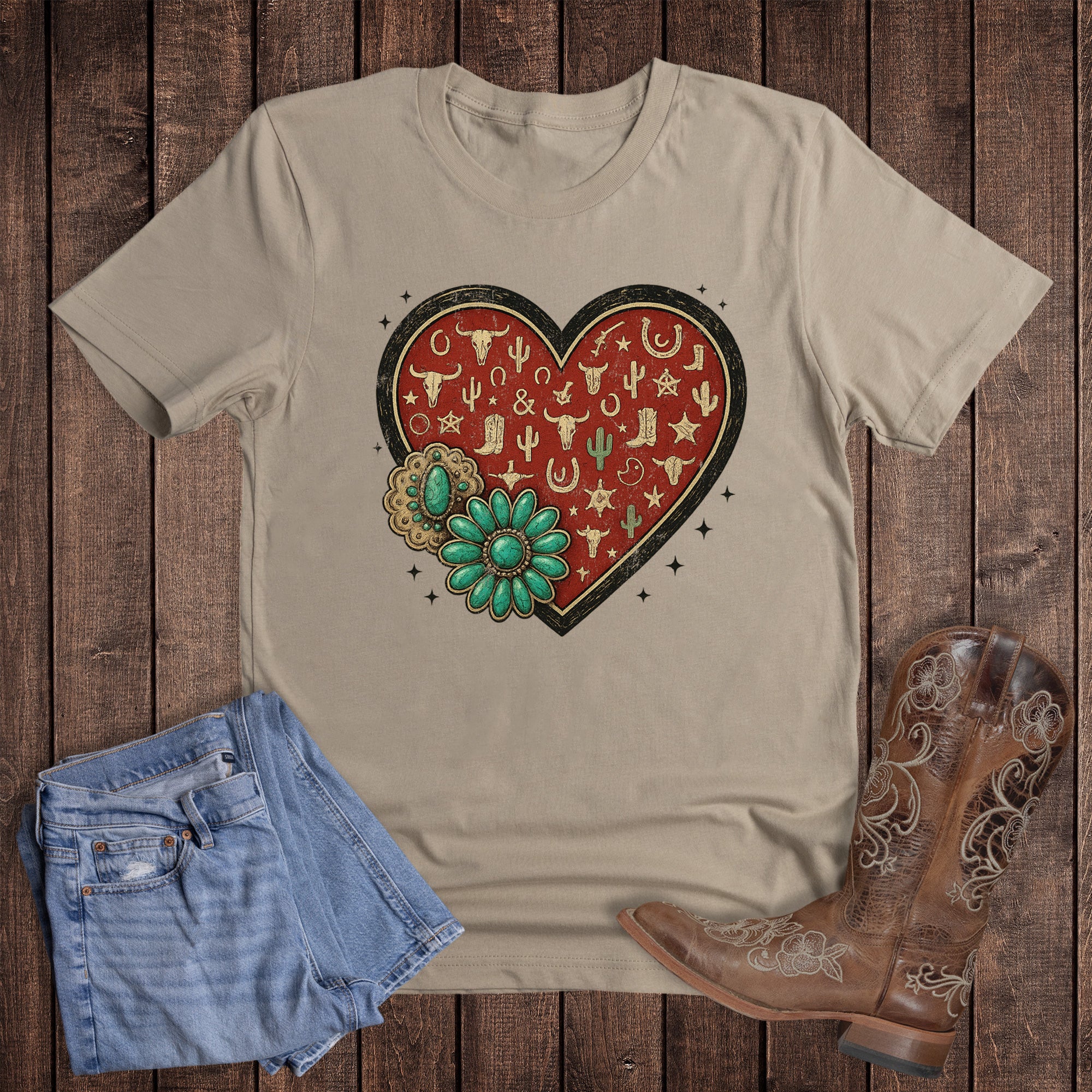 Valentine Western Brand Turquoise Heart