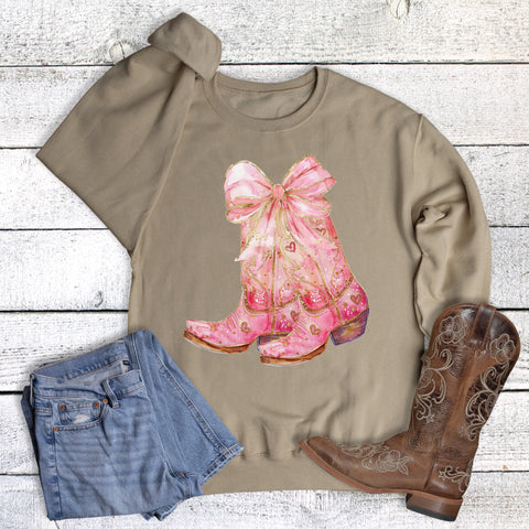 Valentine Western Heart Boots Sweatshirt