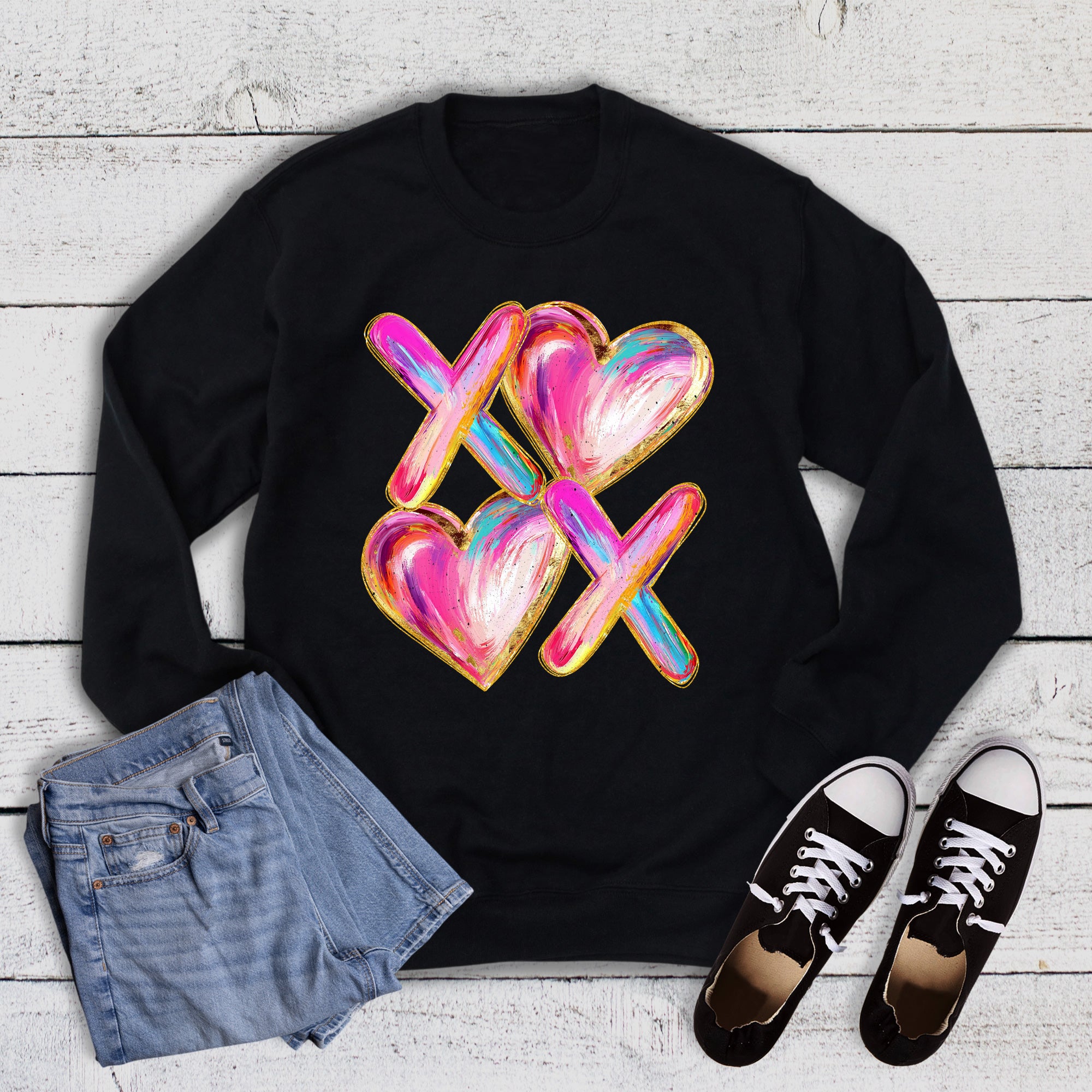Valentines Brushstroke XOXO Sweatshirt