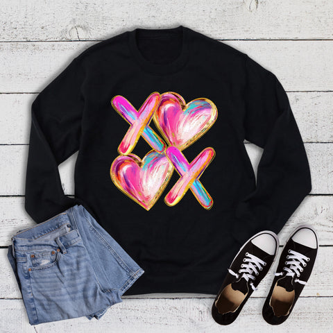 Valentines Brushstroke XOXO Sweatshirt