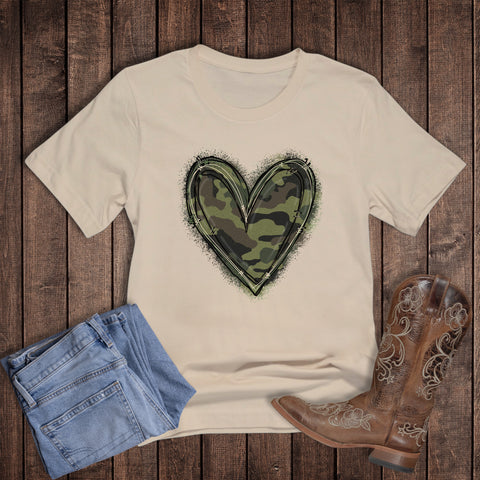 Valentines Camo Outlined Heart