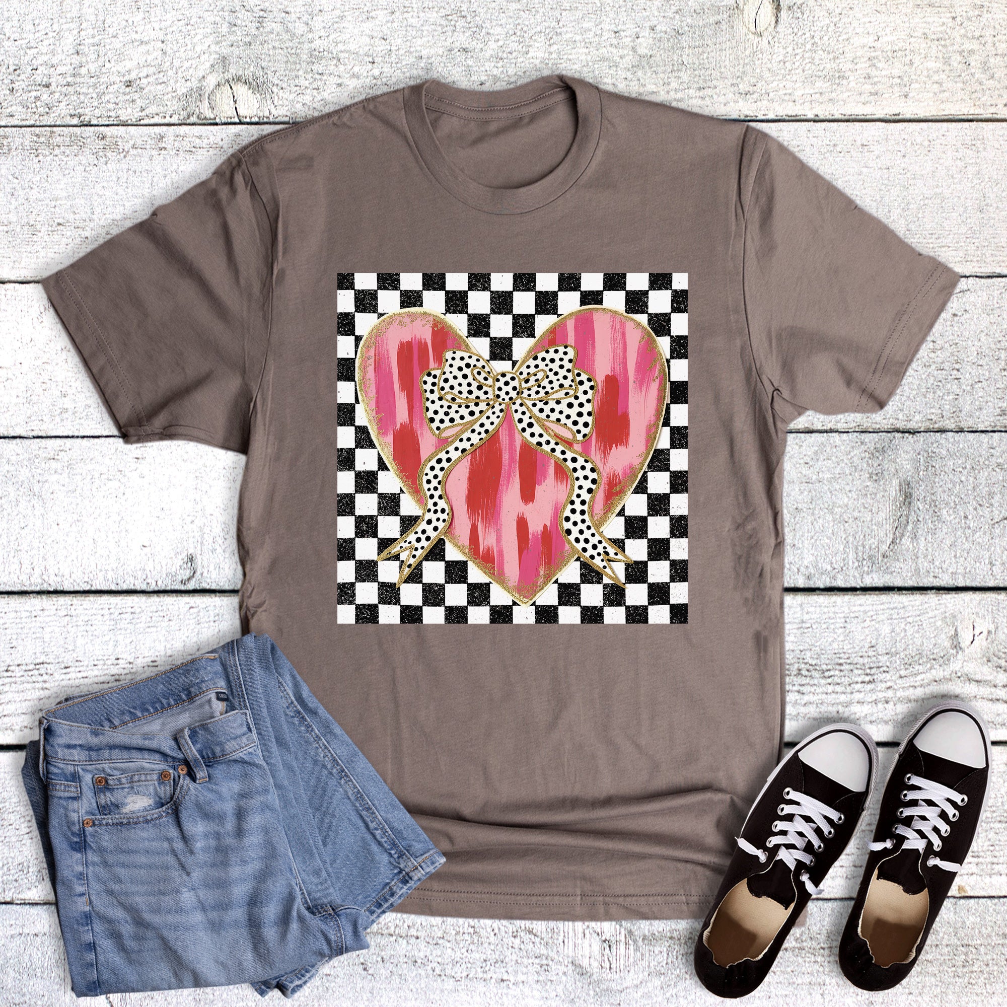 Valentine's Check Coquette Brushstroke Heart