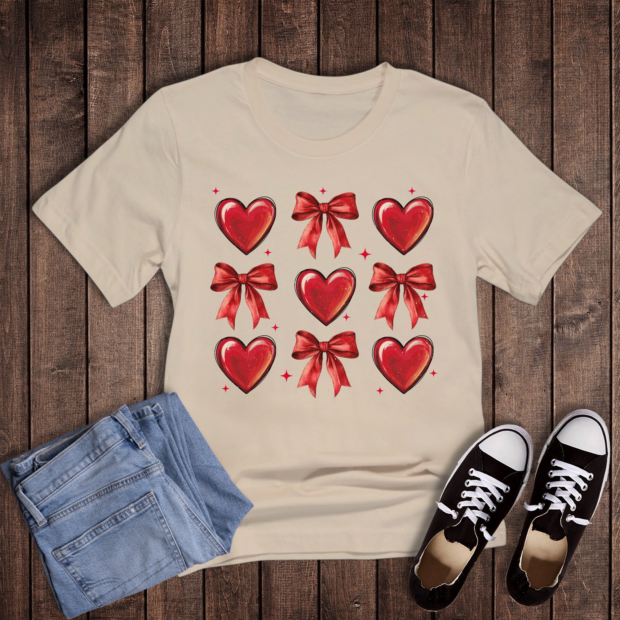 Valentines Heart and Coquette Bow Collage