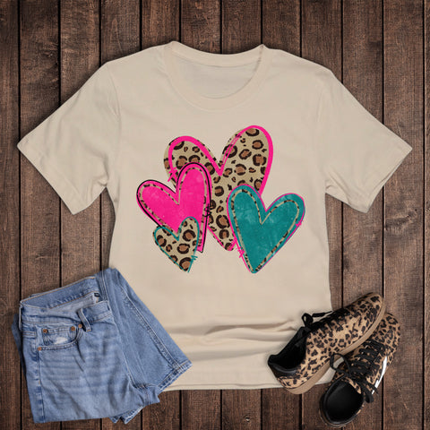 Valentine's Leopard Heart Quad