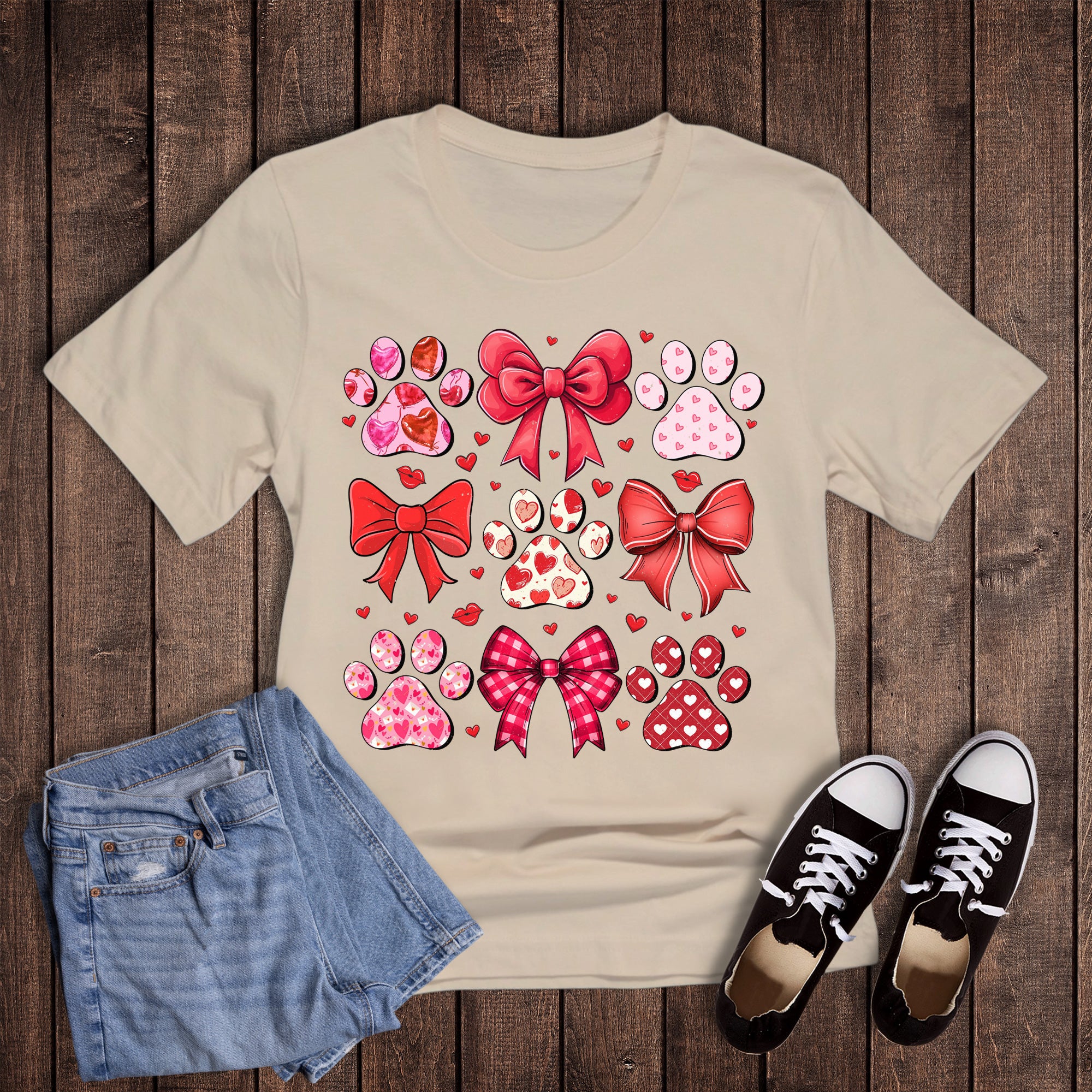 Valentine's Pet Paw and Bow Collage