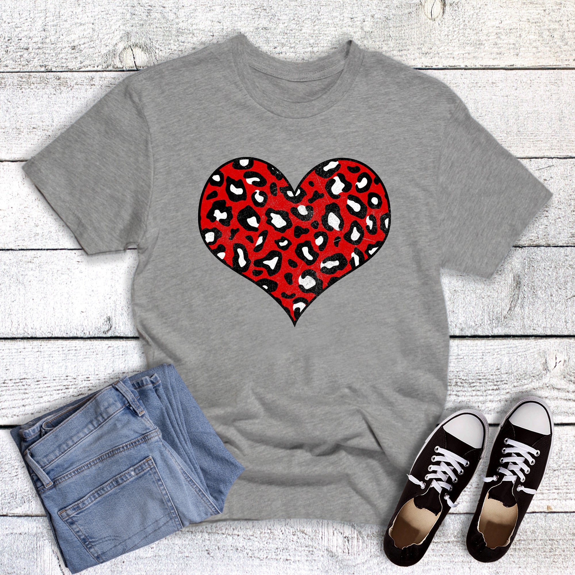 Valentines Red Leopard Heart