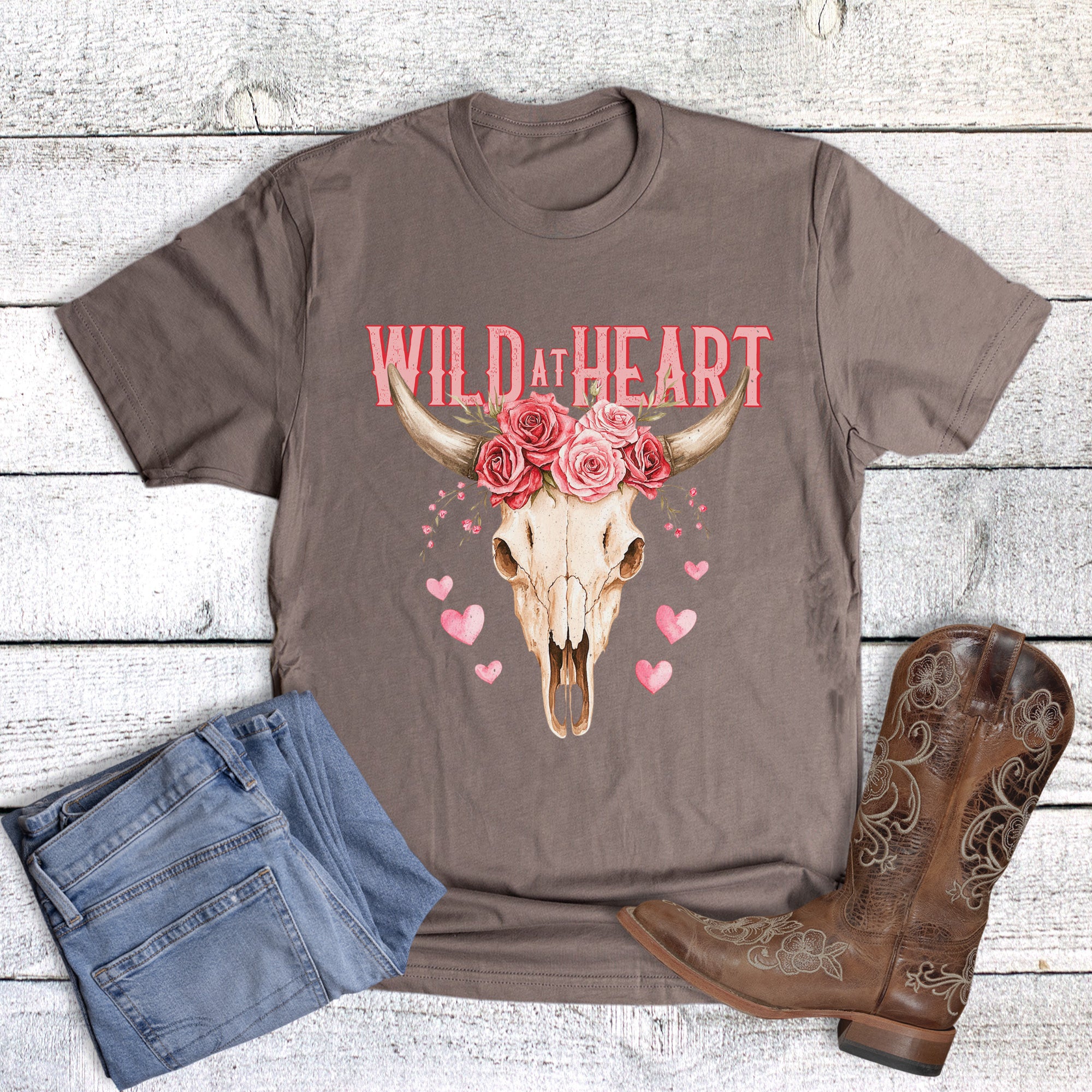 Valentines Western Cow Skull Wild at Heart