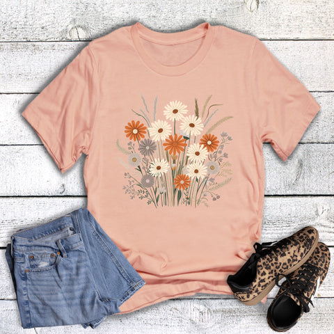 Vintage Boho Flowers and Grass