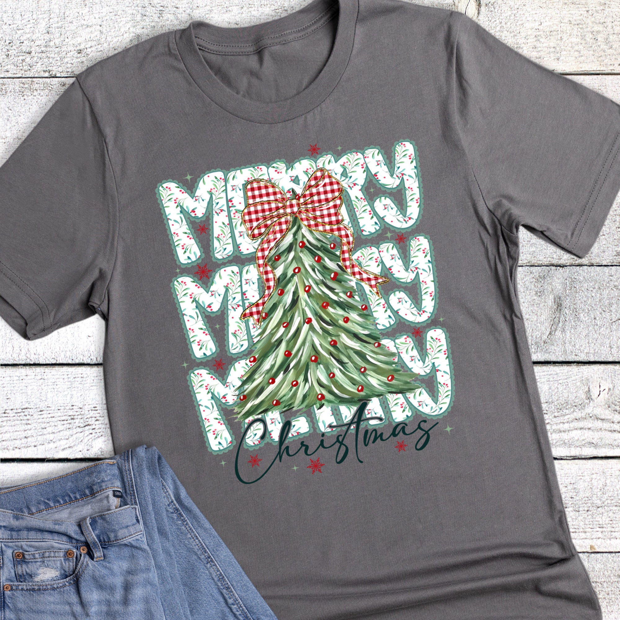 Vintage Merry Christmas And Tree