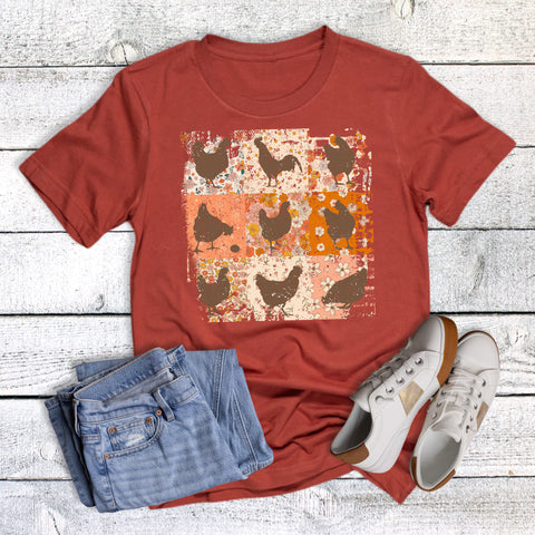 Western Boho Checkered Chickens