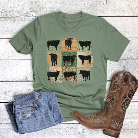 Western Boho Checkered Cows