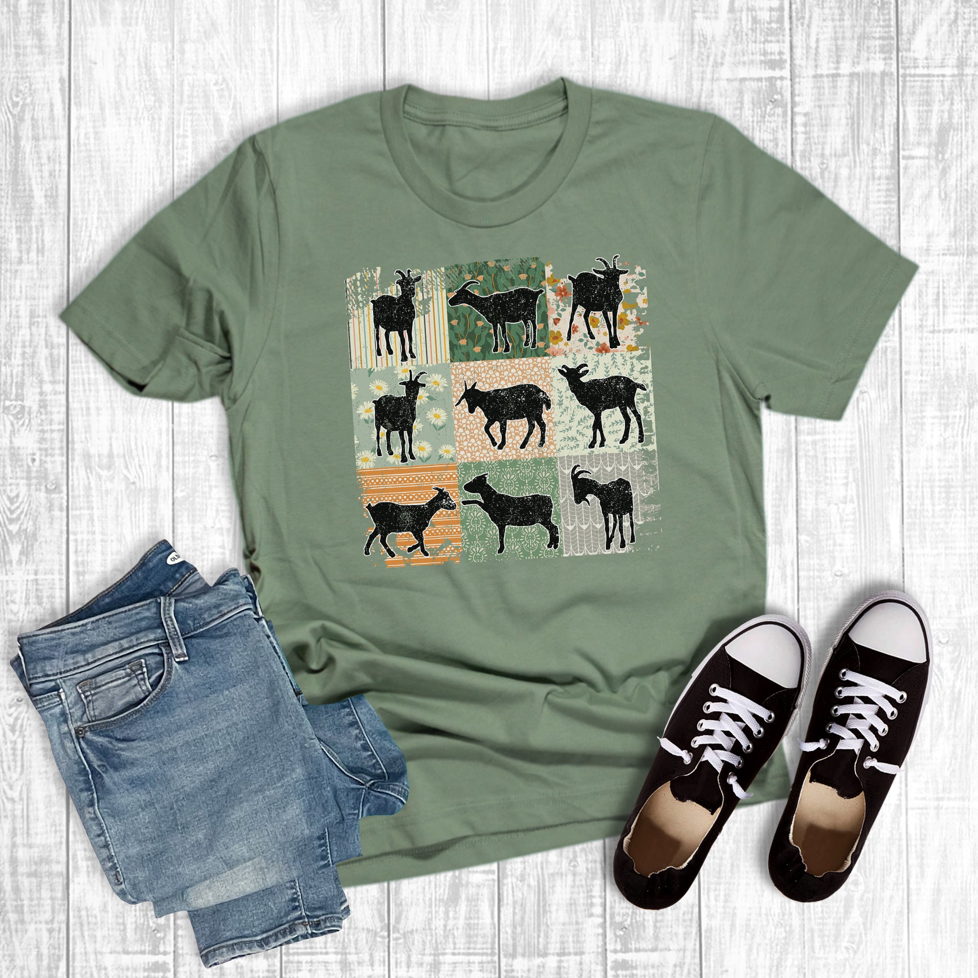 Western Boho Checkered Goats