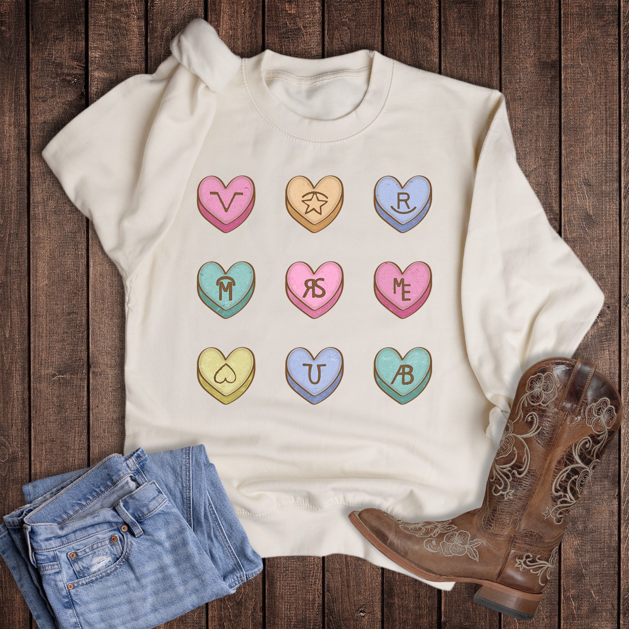 Western Branded Valentine's Heart Sweatshirt