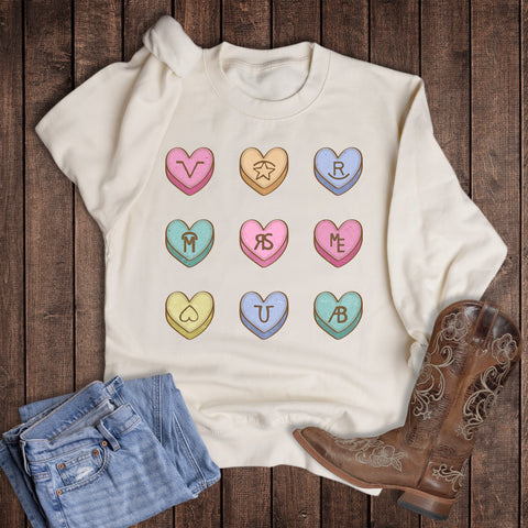 Western Branded Valentine's Heart Sweatshirt