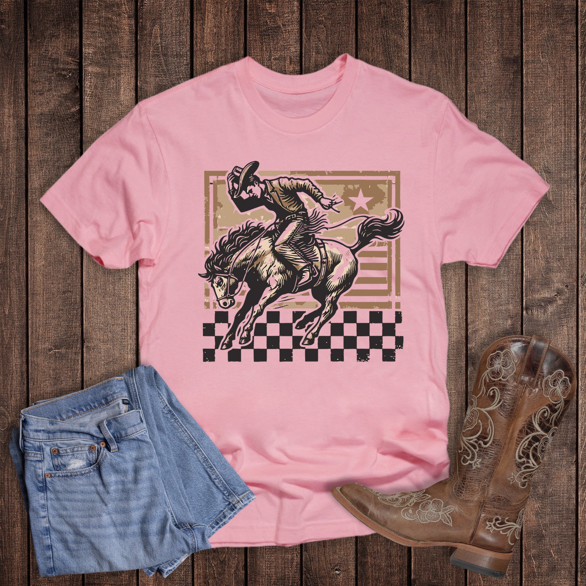 Western Bucking Horse Cowboy