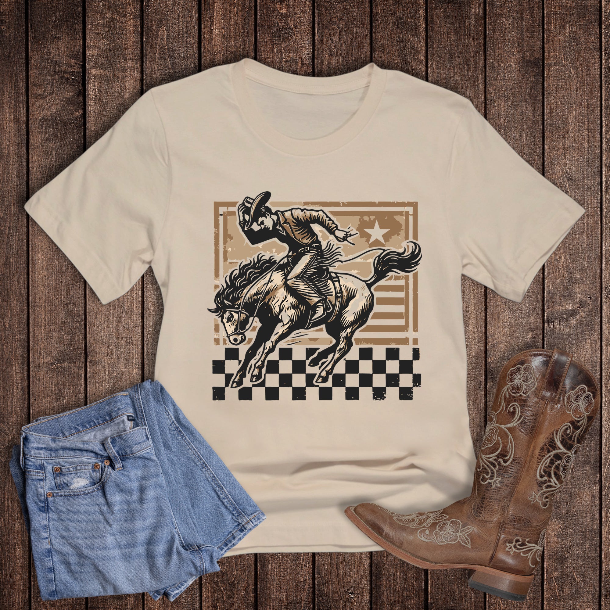 Western Bucking Horse Cowboy