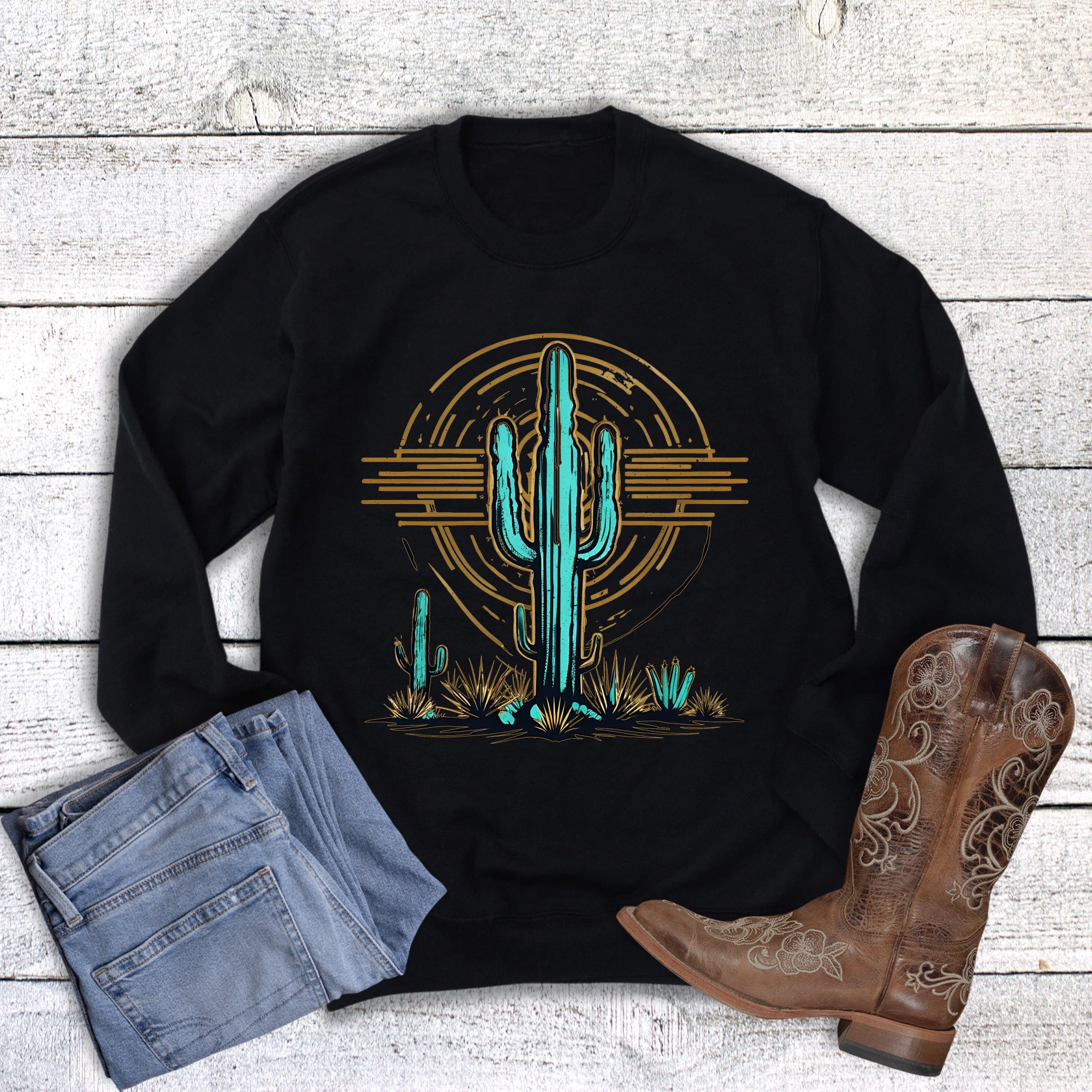 Western Cactus Desert Sweatshirt
