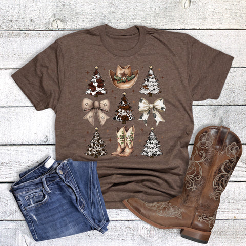 Western Christmas Cow Coquette Bows