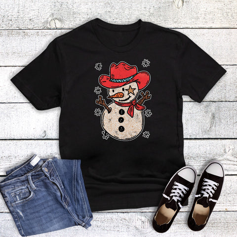 Western Christmas Cowboy Snowman