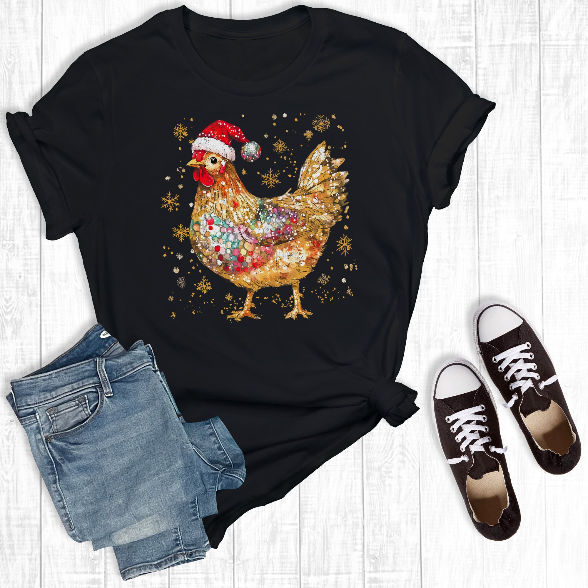 Western Christmas Glittery Chicken