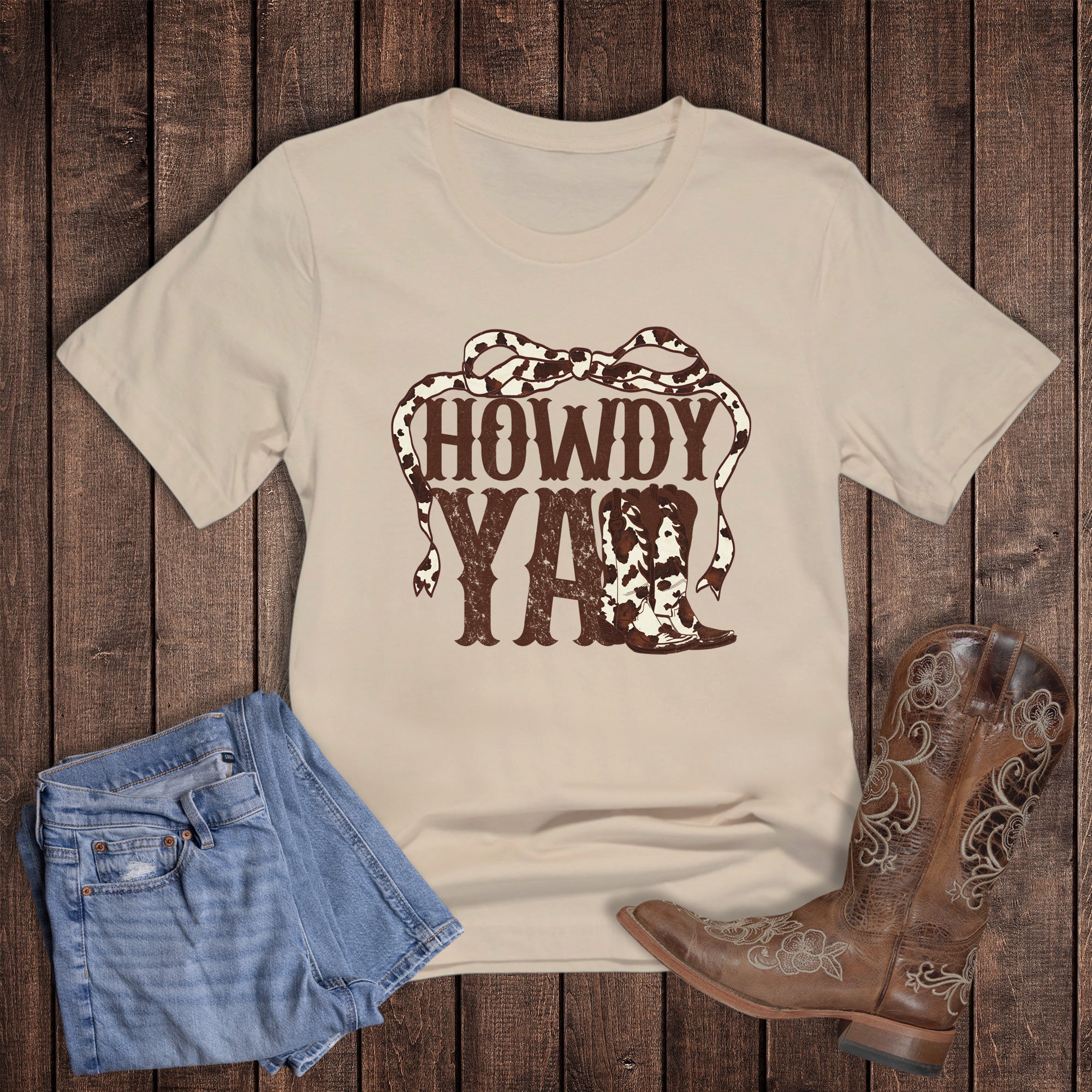 Western Cow Print Howdy Y'all