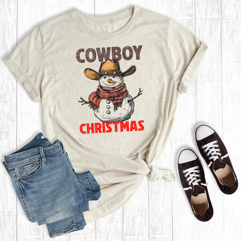 Western Cowboy Christmas Snowman