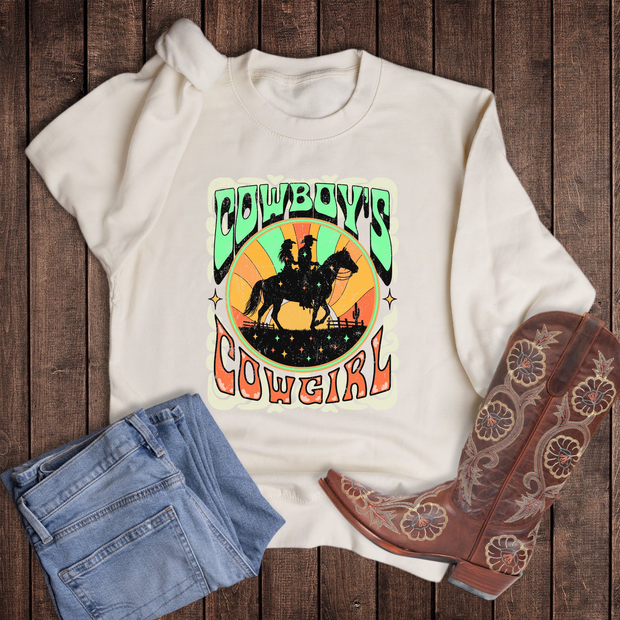 Western Cowboy's Cowgirl Graphic Sweatshirt