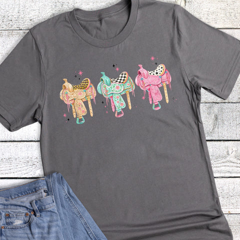 Western Cowgirl Colorful Saddles