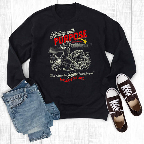 Western Faith Riding with Purpose Graphic Sweatshirt