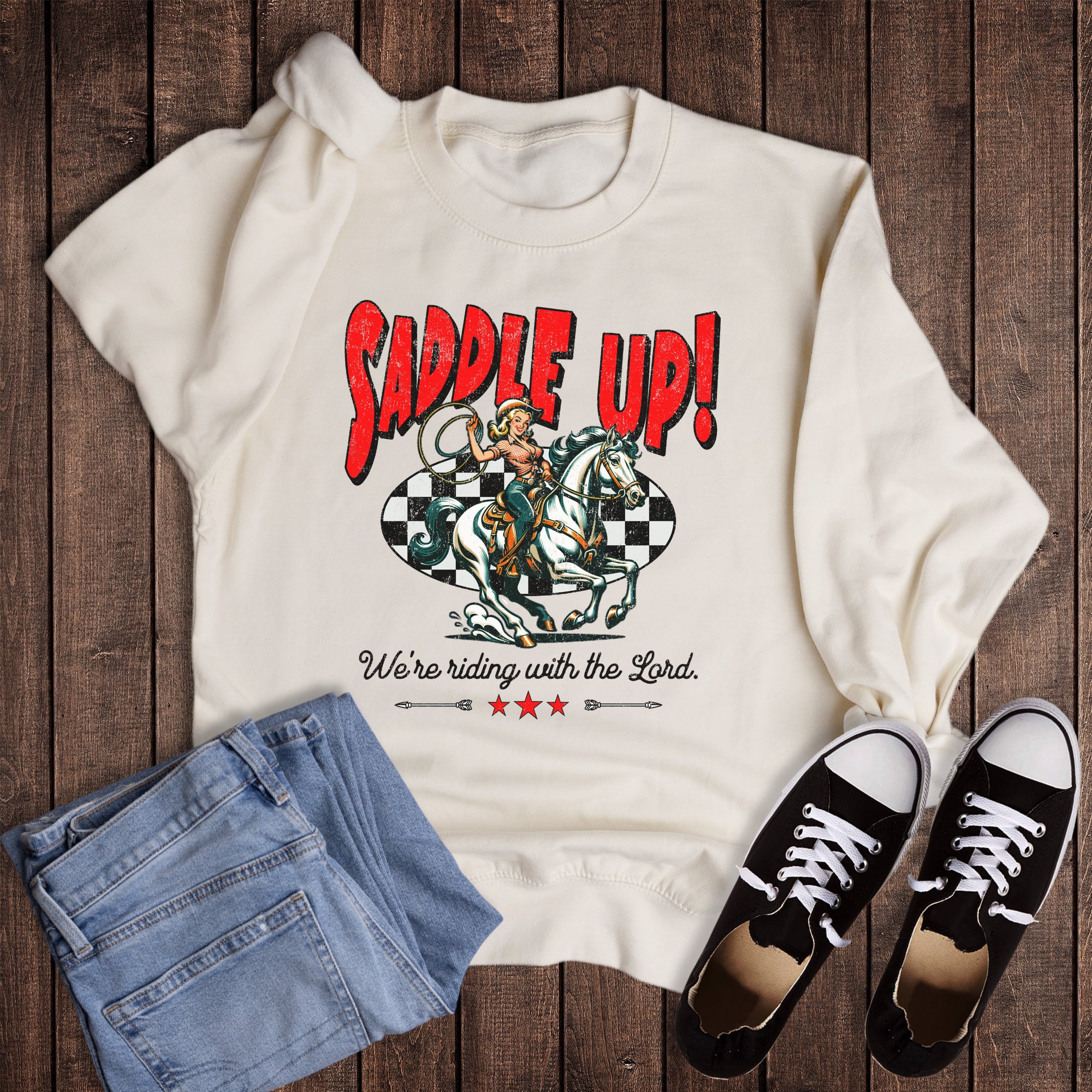 Western Faith Riding with the Lord Graphic Sweatshirt