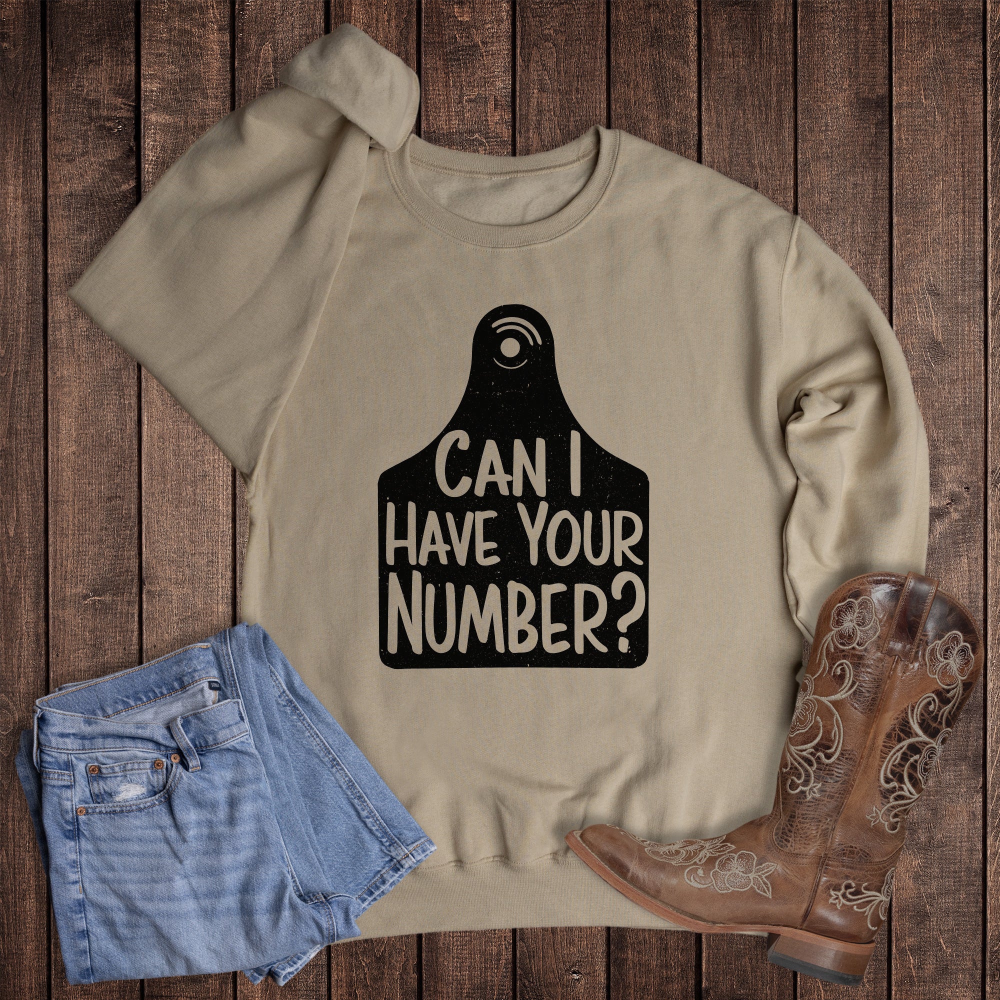 Western Funny Stock Can I Have Your Number Sweatshirt