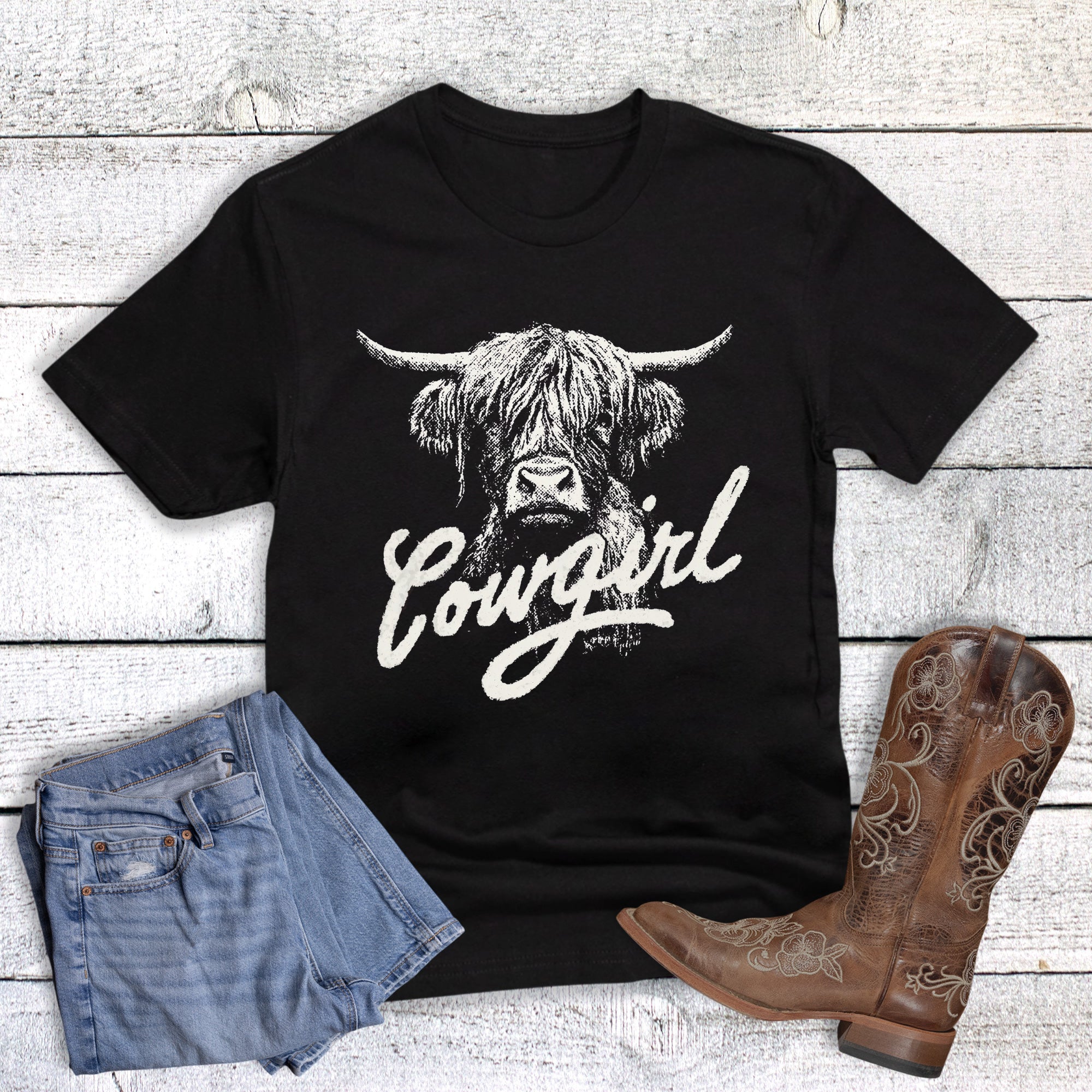 Western Highland Cow Cowgirl